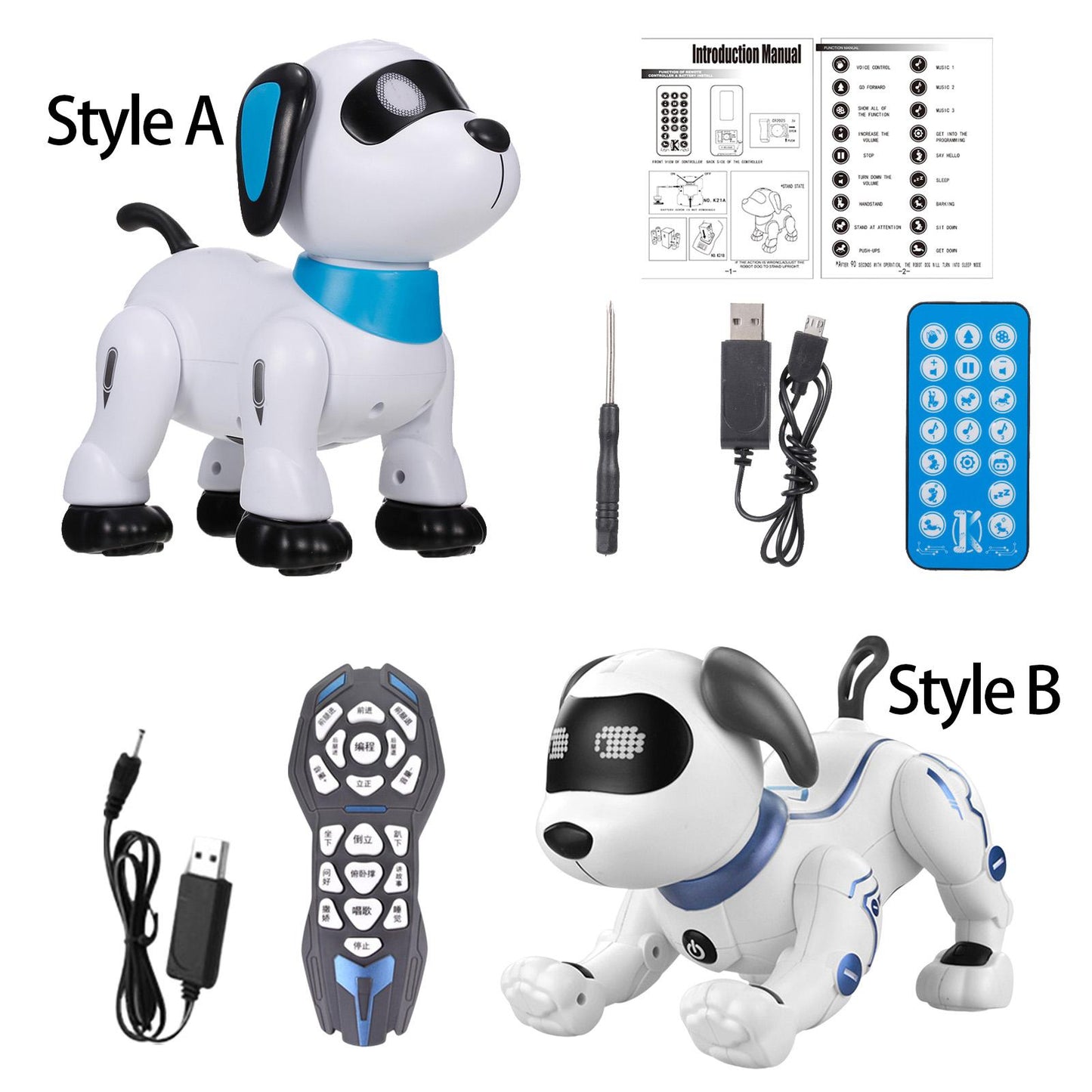 Robot Puppy Programmable Dancing RC Animal Dog Toy with Light and Sound Robotic Pets Animal Dog Toy for Children Boys Gifts