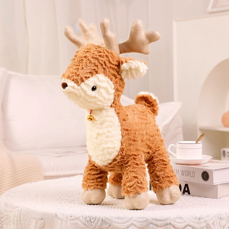 New Kawaii Christmas Tree & Elk Plush Dolls Stuffed Soft Plant Toys Sika Deer For Kids Family Xmas Decoration Gift