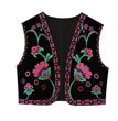 KEYANKETIAN Women Vintage Floral Embroidered Open WaistCoat Ladies National Style Vest Jacket Outfits Casual Vacation Crop Top