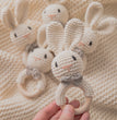 Baby Crochet Rattle Wooden Teether Toy BPA Free Wood Rodent Rabbit Rattle Baby Mobile Play Gym Newborn Educational Music Toys