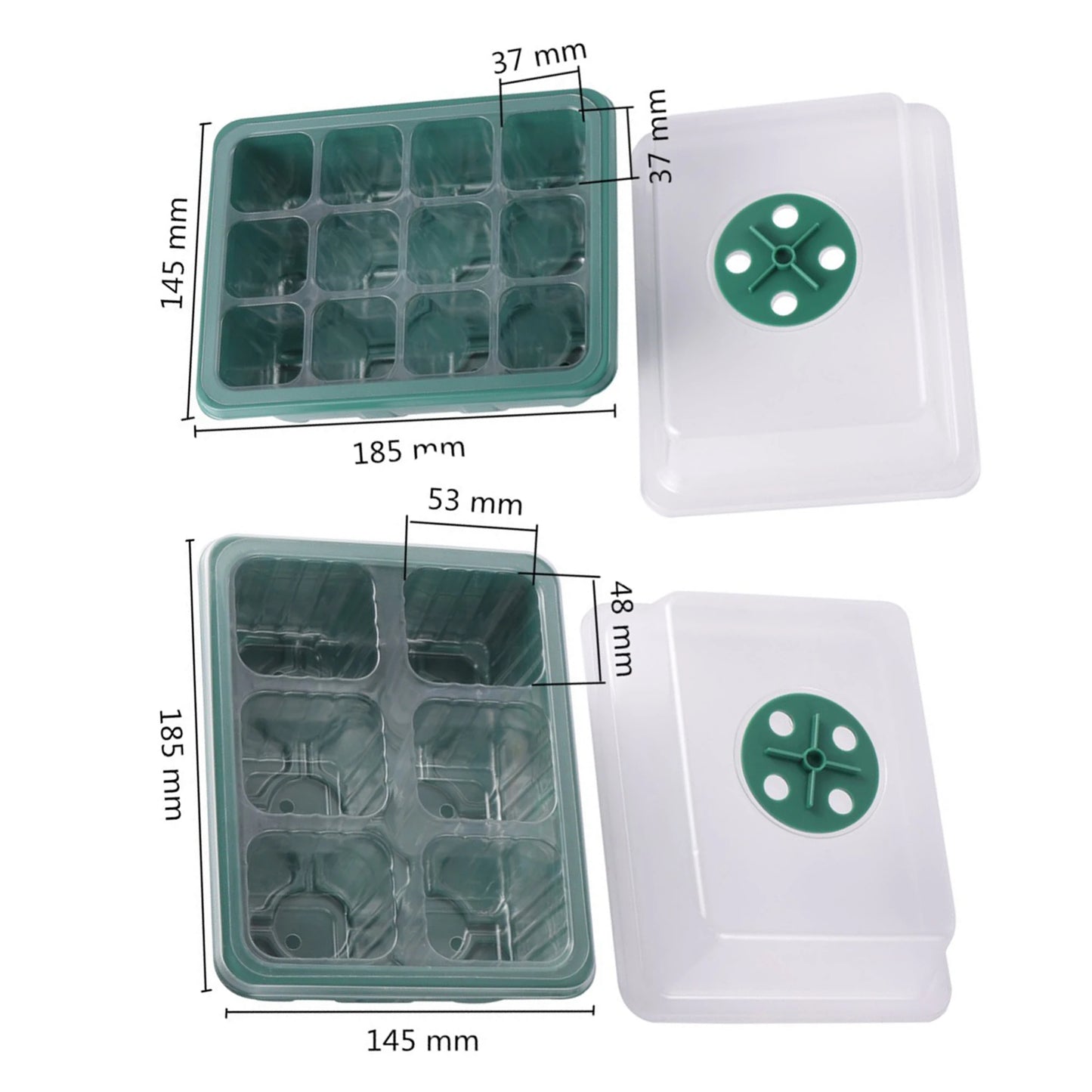 Seed Starter Tray Box With LED Grow Light Nursery Pot Seedling Germination Planter Adjustable Ventilation Humidity 6/12/13 Cell