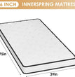 6 Inch Hybrid Mattress with Innerspring and Foam/Fiberglass Free/Medium Firm Spring Mattress/Twin Size Mattress in a Box/CertiPU