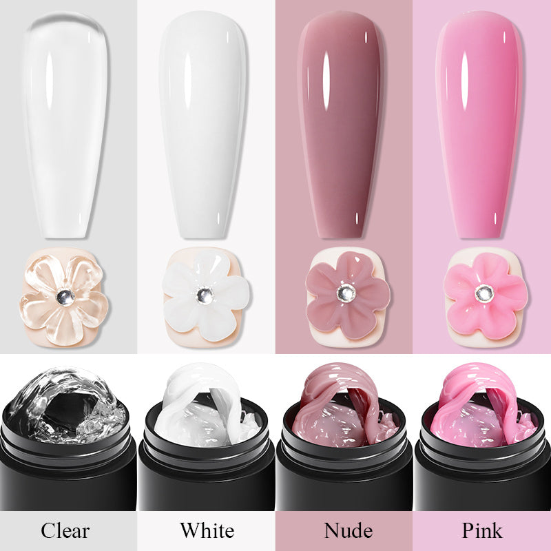 7ML Non Stick Hand Solid Extension Nail Gel Polish Pink Clear Nude Extension Gel Rhinestone Glue Gel For DIY Manicure Nail Art