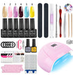 Nail Gel Polish Kit With UV Nail Lamp Soak Off UV LED Nails Varnish Set Semi Permanent Nail Art Gels Lacquer Manicure Tools Set