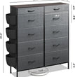 Tall Dresser for Bedroom with 10 Drawers, Chest of Drawers, Fabric Dresser for Closets, Storage Organizer Unit with Fabric Bins,