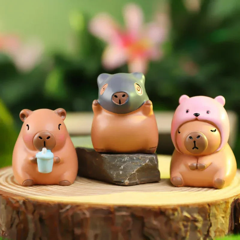 12pcs New Capybara Blind Box Simulation Mini Capibara Action Figures Doll Children Birthday Christmas Gift