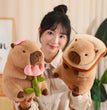 Lotus leaf Capybara Plush Toy  Oyster Bee Bckpack Capibara Cosplay Unicorn Dinosaur Boba Bread Ring Decor Stuffed Animals