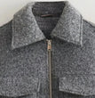 ASDS Autumn Winter Cropped Jacket for Women Short Coat Tweed Jacket Zip Crop Demi-season Jacket Woman New in outerwears