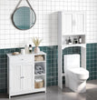 Bathroom Floor Cabinet, Kitchen Freestanding Storage Organizer, Large Side Cabinet with Doors, Drawer & Adjustable