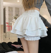 Mini Skirt Cute Sexy Balletcore Elastic High Waist Ball Gown Ruffle Patchwork Lolita Skirt Short Korean Sweet Y2K Women Clothing