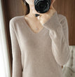 New Cashmere Women's V-neck Pullover Lace Neck Hollow Out Design Casual Knitted Long Sleeve Women's Sweater Autumn And Winter