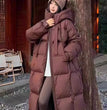 Fashions Long Women's Winter Down Jacket Loose Hooded Coats Thicken Warm White Duck Down Jacket High-end Parkas Light Outwear