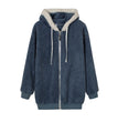 New Style Autumn And Winter Loose Plush Zipper Hooded Jacket Woman