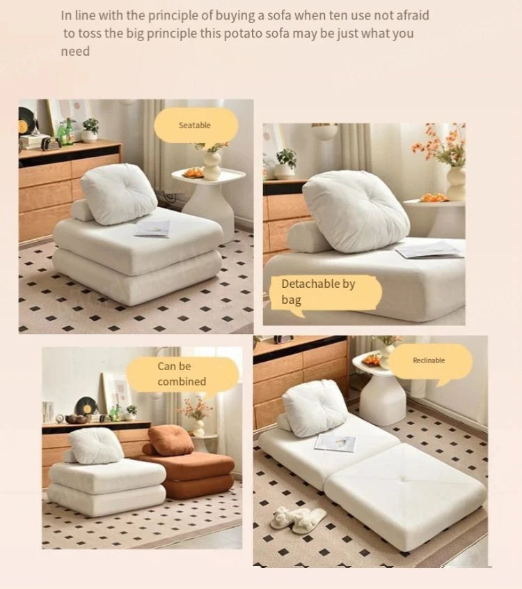 Single Person Sofa Tofu Cubes Home Furniture Living Room Sofa Bed Dual-use Tatami Minimalist Sofa muebles de la sala Apartment