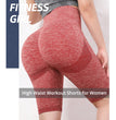 Women Butt Lifting Yoga Shorts Elastic Workout High Waist Tummy Control Ruched Booty Pants Seamless Gym Compression Tights