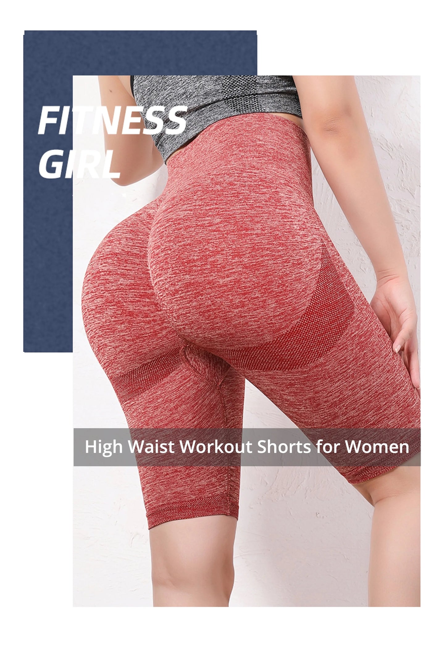 Women Butt Lifting Yoga Shorts Elastic Workout High Waist Tummy Control Ruched Booty Pants Seamless Gym Compression Tights