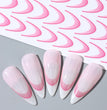 6pcs French Manicure Sticker Gradient Stripe Lines Sliders For Nails Ombre Designs Self-Adhesive Nail Art Decals DIY Decoration