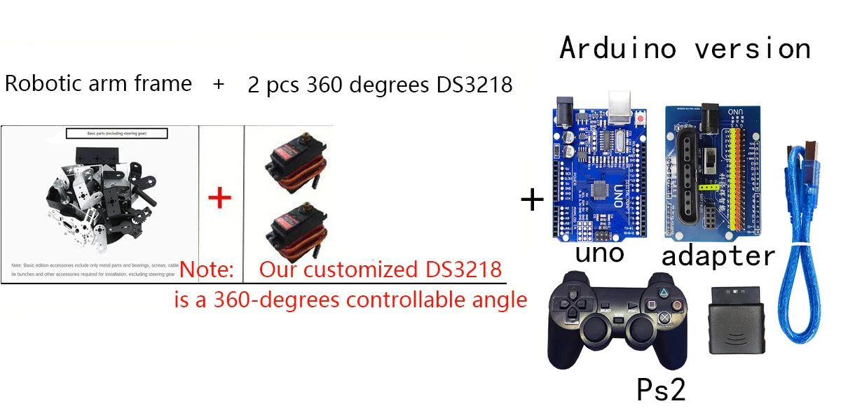 2 DOF Rotating Robot Ps2 Control Manipulator Metal Alloy Mechanical Gimbal Kit For Arduino Robot with MG996 Programmable DIY Kit