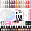 Nail Set Gel Nail Polish Set with UV LED Lamp Dryer Semi Permanent Gel Varnish Set Professional Nail Art Tools Kit Manicure Set