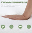 8 Inch Queen Gel Memory Foam Mattress Pressure Relieving, Cooling Gel Foam, Material & Construction，Bed-in-a-Box, White