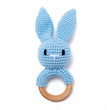 Baby Crochet Rattle Wooden Teether Toy BPA Free Wood Rodent Rabbit Rattle Baby Mobile Play Gym Newborn Educational Music Toys