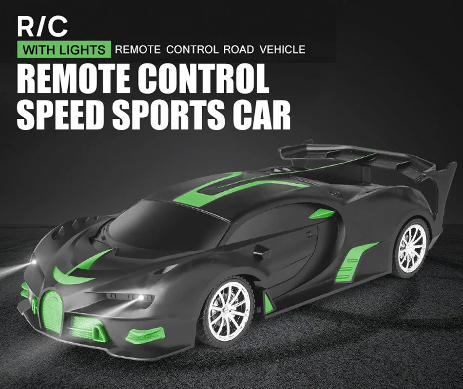 1/18 RC Car LED Light 2.4G Radio Remote Control Sports Cars For Children Racing High Speed Drive Vehicle Drift Boys Girls Toys