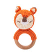 Baby Crochet Rattle Wooden Teether Toy BPA Free Wood Rodent Rabbit Rattle Baby Mobile Play Gym Newborn Educational Music Toys