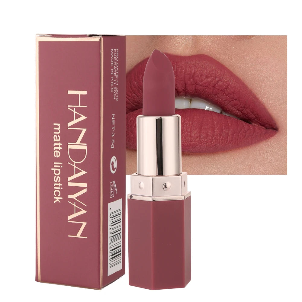 HANDAIYAN 6 Shades Matte Matte Lipstick Velvet Easy Tinting Long-Wear Makeup Lip Makeup