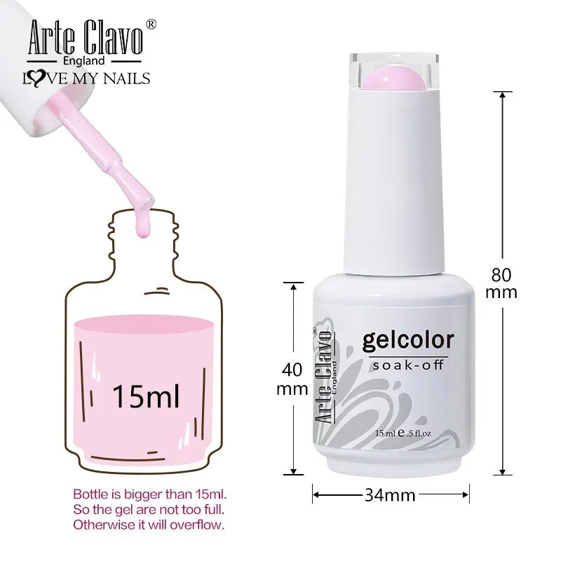 Arte Clavo 3pcs/Set Jelly Gel Polish Nude Pink Gel Nail Polish Translucent Semi Permanent All For Manicure Nail Art