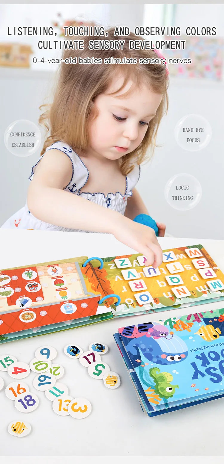 Montessori Baby Busy book My First Quiet Book Paste Early Learning Education Toy Children Toy Matching Game for Babies 2 3 Years