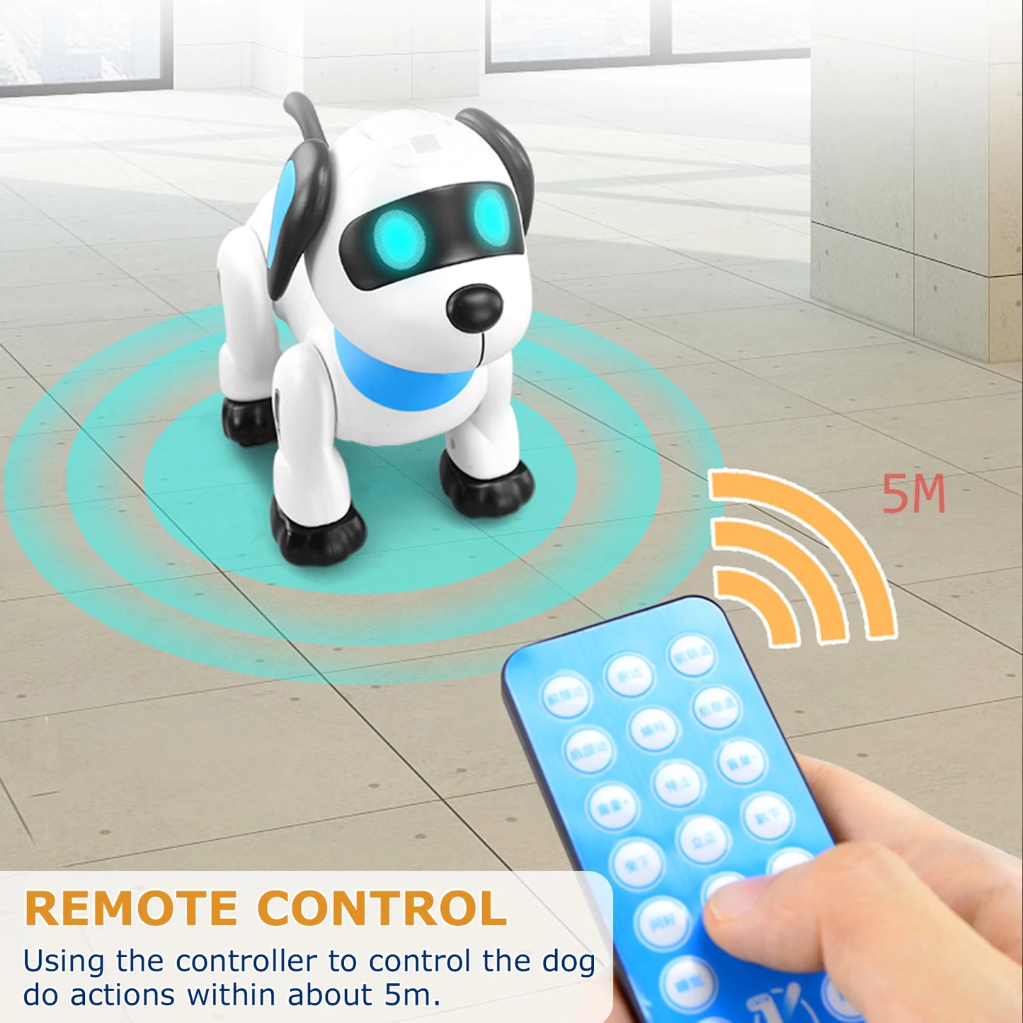 Robot Puppy Programmable Dancing RC Animal Dog Toy with Light and Sound Robotic Pets Animal Dog Toy for Children Boys Gifts