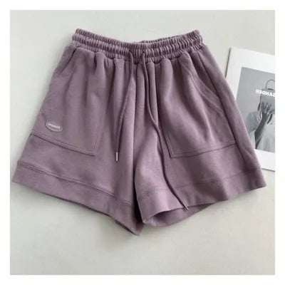 Women's comfortable loose wide-legged drawstring A pants Slim Waist Slim fit casual home versatile sports shorts