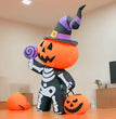 1.8M/6FT Halloween Inflatable Toy Giant Pumpkin Skull Ghost Outdoor Yard Garden Decoration Horror Inflated Model with LED Lights