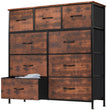 JHK Dresser For Bedroom With 9 Fabric Storage Drawer Wardrobe Tall Chest Organizer Closet Adult Kids Clothes Cabinet Furniture