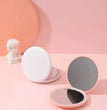 Women 2 Side Folding Makeup Compact Pocket Mirror Personalized Small LED Light Cosmetic Luminous Effect Pink White Mini Mirror