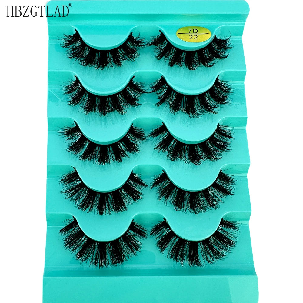 5pairs Classic Hybrid Volume Lashes New Arrival Wispy D Curl Short Russian Strip Lashes Makeup False Eyelashes