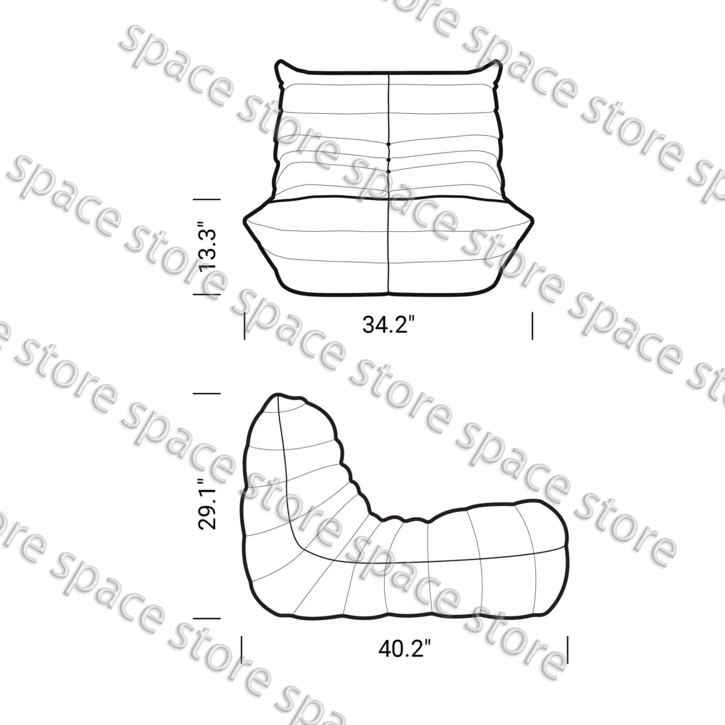 Caterpillar Single Sofa Lazy Couch Tatami Living Room Bedroom Lovely Leisure Single Chair Reading Chair Balcony Rocking Chair