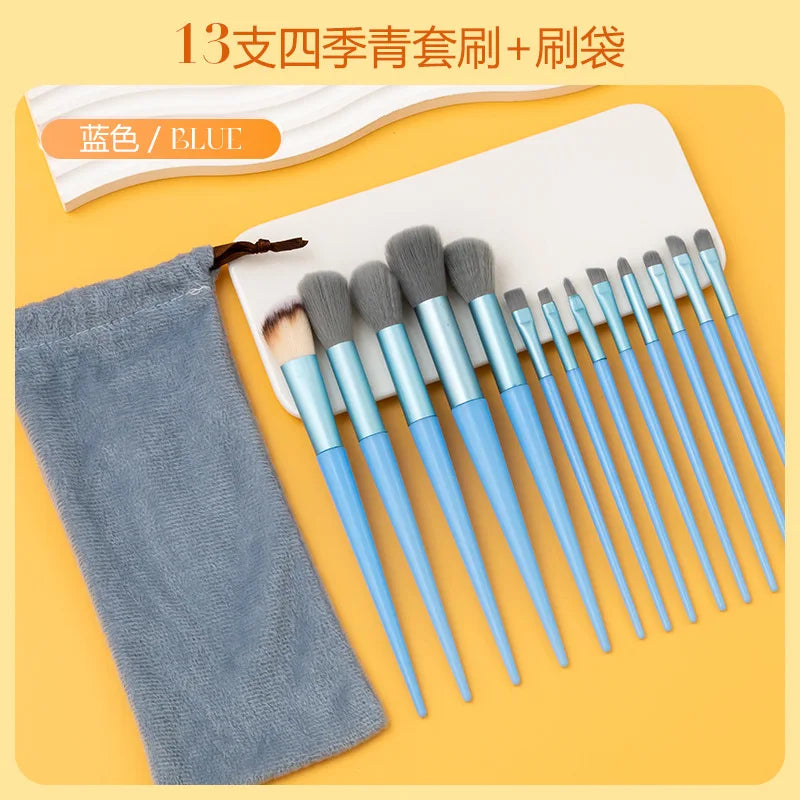 13purpleflower holly leaf makeup brush suit soft hair face powder highlight blush brush eye shadow brush full set of beauty tool