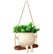 Swing Flower Container Resin Cartoon Flowerpot Creative Wall Hanging Head Planter Multifunctional Home Garden Patio Accessories