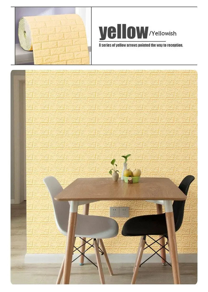 70cmx1/5/10m 3D Wallpaper Decoration Self-adhesive Antique Foam Brick Wallpaper Living Room Bedroom Waterproof 3d Wall Sticker