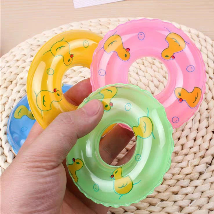 Kids' Mini Swim Ring Bath Toy Swimming Pool Float Circle Ring Toys Toy Baby Funny Doll Floating Rubber Bath Inflatable Games