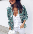 Women Elegant Zipper Bomber Jacket Spring Autumn Floral Printed Jackets Office Wear Slim Office Coat Retro Outwear