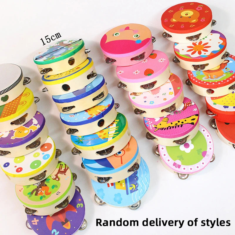 9 in 1 Wooden Montessori Toys Rattle Bell Drum Column Set Musical Instruments Sensory Early Baby Toy Toddler Education