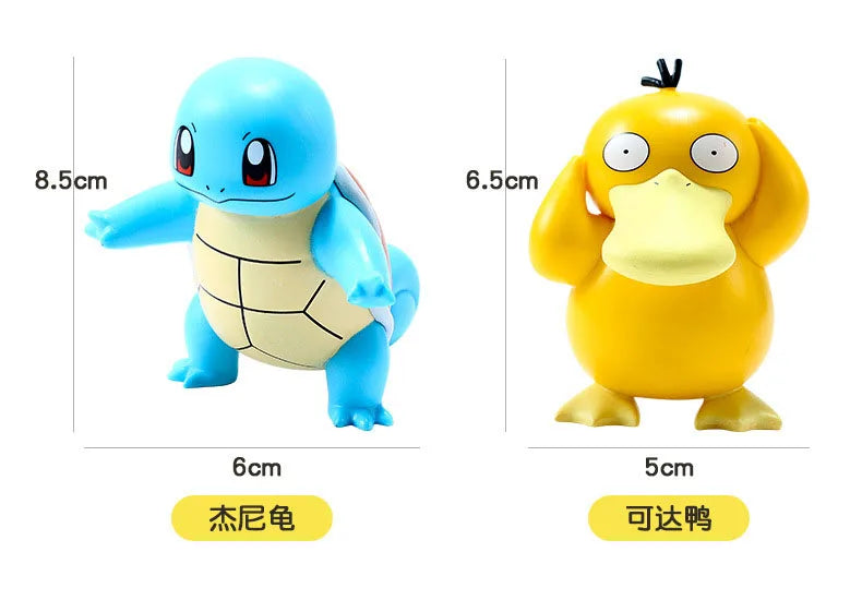 Pokemon Action Figures Anime Catoon PVC Model Toys Pikachu   Charmander Psyduck Bulbasaur Kawaii Collect Dolls Children Gifts