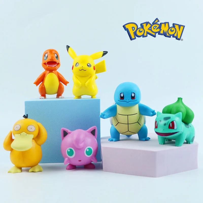 Pokemon Action Figures Anime Catoon PVC Model Toys Pikachu   Charmander Psyduck Bulbasaur Kawaii Collect Dolls Children Gifts